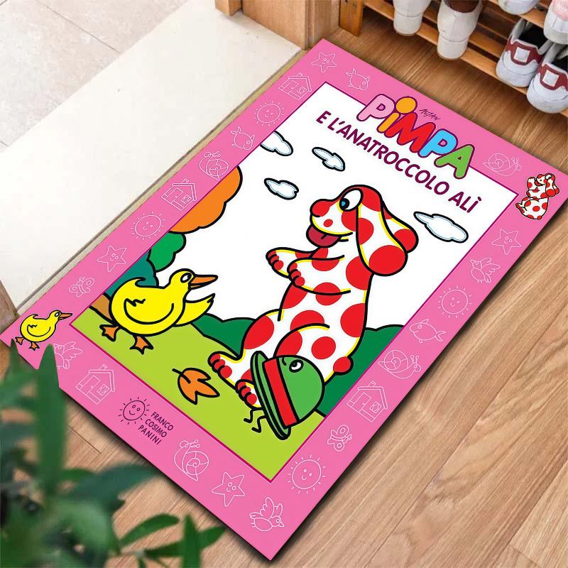 Pimpa Teppich für Wohnzimmer Schlafzimmer Zuhause Sofadekoration, Rutschfeste Bodenmatte für Kinder zum Spielen