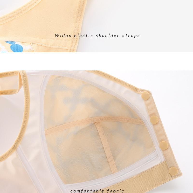 0XL-6XL Front-closure Wire-free Vest Style Printed Plus Size Underwear