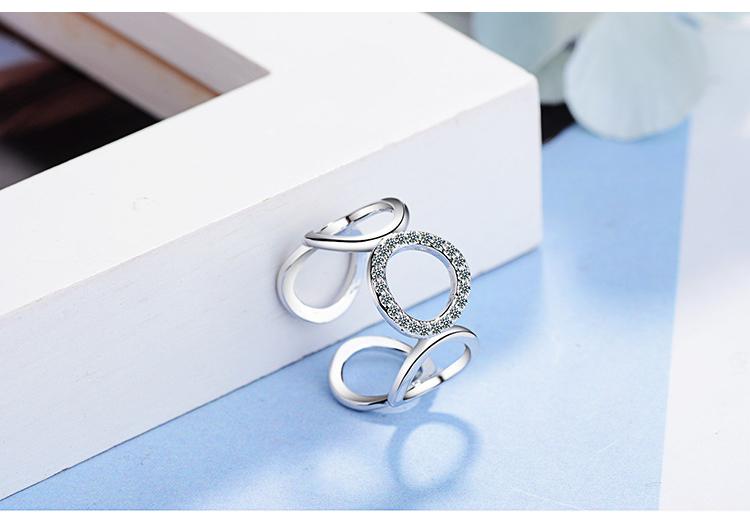 New 925 Sterling Silver Ring AAA Zircon Adjustable Simplicity Fashion Exquisite Women Jewelry Accessories Wedding Party Gift