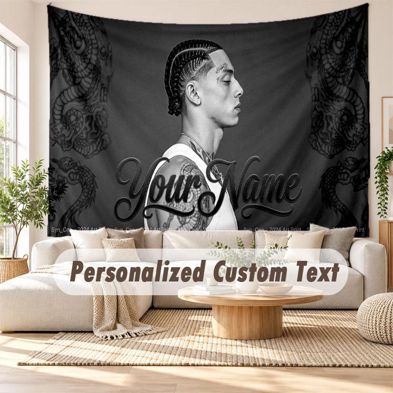 Custom Name Wall Hanging Tapestry,Central Cee Decorative Backdrop Tapestry For Dorm Home