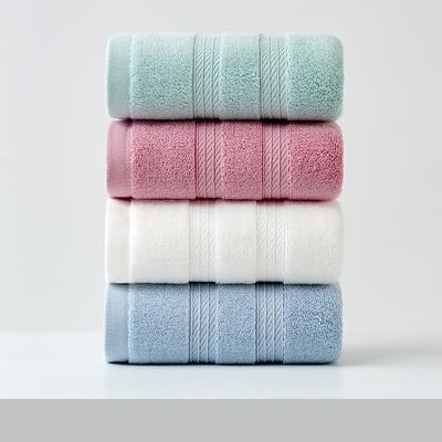 Thickened Towel for Adult Face Wash Towel Plain Color Combed Long Velvet Soft Water-absorbing and Skin-friendly Household Use