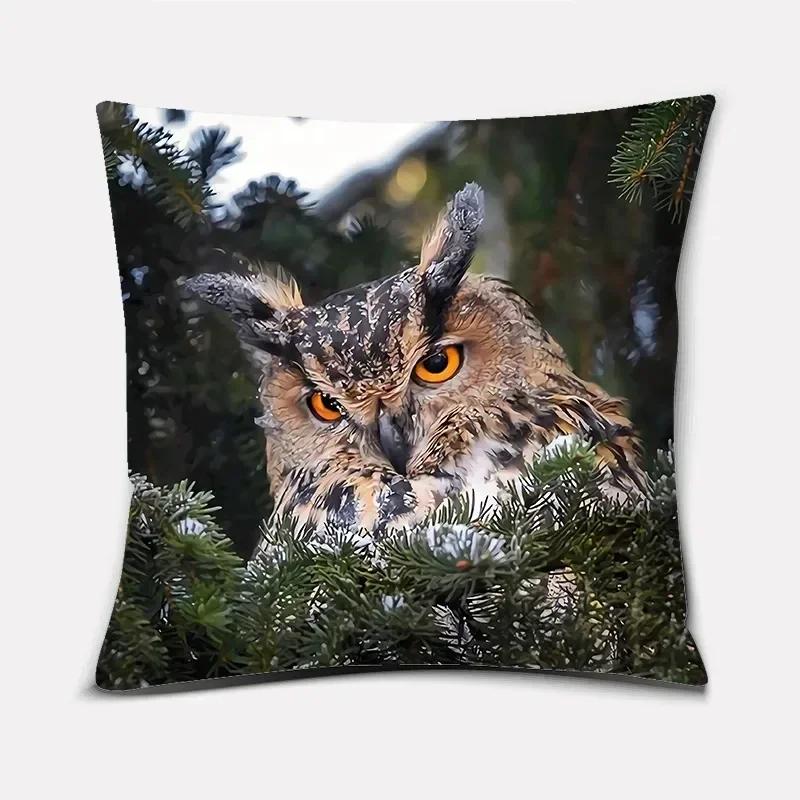

Wild Animal Series Deer Penguin Fox Pattern Printed Square Pillowslip Polyester Cushion Cover Pillowcase Living Room Home Decor 50x50cm бежевий