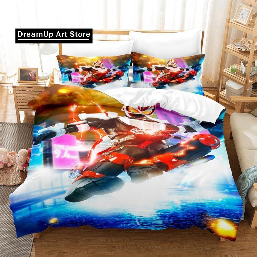 Kamen Rider Geats Bettwäsche-Set, Einzelbett, Doppelbett, Queensize-Bett, Kingsize-Bett, Schlafzimmer für Erwachsene und Kinder, Bettbezug-Set, 3D-Anime-Bettlaken-Set