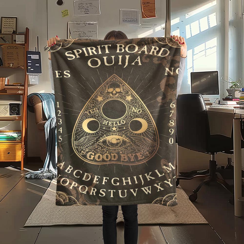 1PC Psychic Board Print Flannel Blanket, High Quality All Seasons, Home Decor, Warmth and Comfort, Perfect for Christmas Gifts