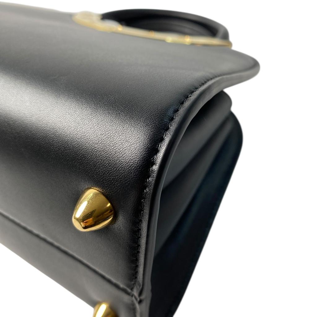 Gebrauchte BVLGARI Umhängetasche schwarzes Leder Damen