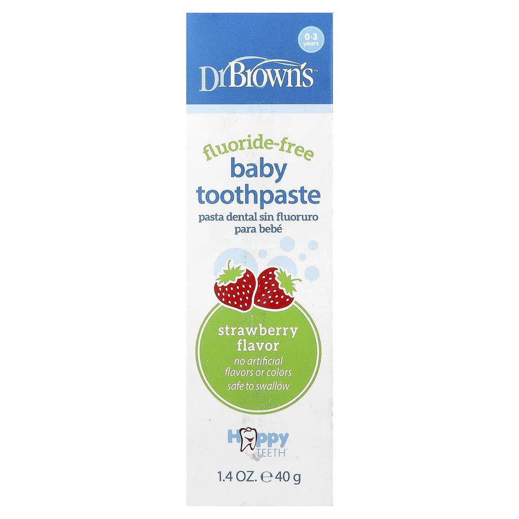 Dr. Brown's, Children's Toothpaste, Fluoride-Free, Ages 0-3, Strawberry, 40g (1.4oz)