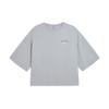 Elevated Graphic Cropped Tee With Brand Logo Loose Fit Round Neck Short Sleeve Drop Shoulder T-Shirt Women Tops Light-Gray 633789-20