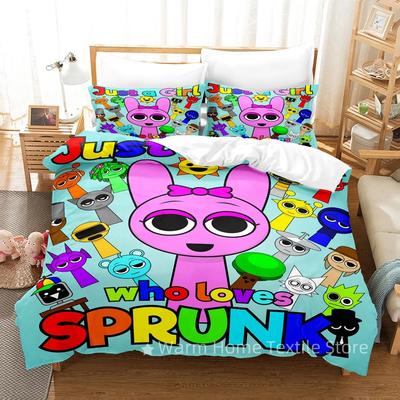 Sprunki Bettwäscheset Incredibox 3D-Druck Musikspiel Bettbezugset Weich Einzelbett Twin Doppelbett Queen-Size King-Size Sprunki Geschenke Kinder