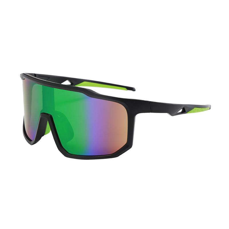 Retro Oversized Black Sports Sunglasses - Windproof Cycling & Mountaineering Goggles for Men & Women