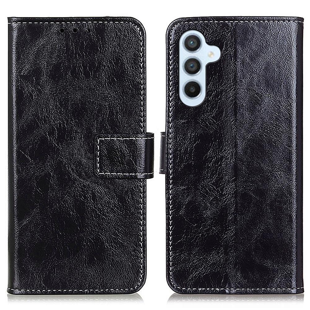 For Samsung Galaxy S24 FE Case Wallet Leather Phone Cover Crazy Horse Texture