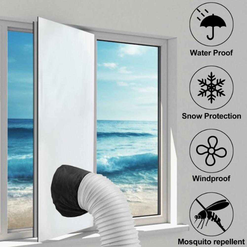 Guarnizione Finestra con Blocco d'Aria per Condizionatore 3m/4m Telo Flessibile Piastra Sigillante Guarnizione Finestra con Cerniera Sistemi e Componenti HVAC