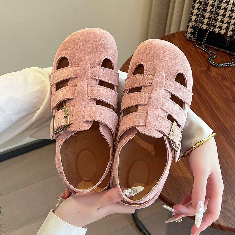 Foreign style versatile height increase pig cage shoes hollow Roman sandals women's skirt non-slip shoes children 2025 summer new