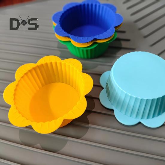 10/20 Τεμάχια Φόρμες Σιλικόνης για Ψήσιμο Πυκνωμένες Αντικολλητικές Φόρμες για Μάφιν Τάρτες με Ακανόνιστα Σχήματα Ασφαλείς για Φούρνο/Κατάψυξη/Πλυντήριο Πιάτων Σκεύη Ψησίματος για Κρέμα Πουτίγκα
