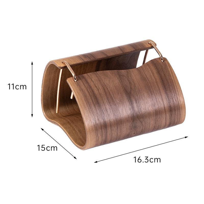 

Black Walnut Wood Tissue Box Holder Luxury Living Room Paper Towel Storage Box