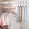 Multifunctional Folding Nine-Hole Clothes Hanger: Space-Saving Dormitory Drying Rack & Bedroom Storage Solution.