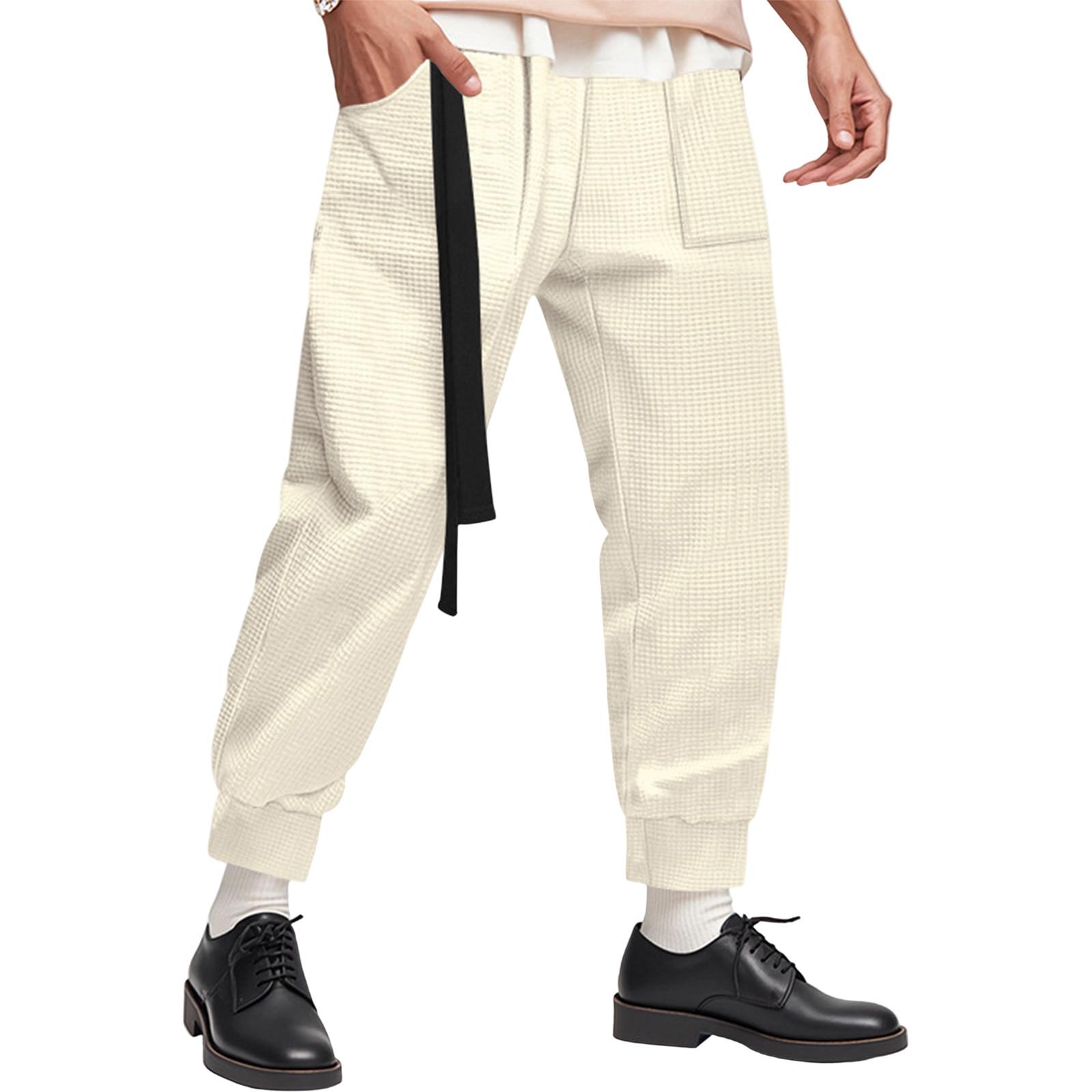

Men S Casual Pants Wide Leg Sports Workwear Leg Pants XXXL хакі
