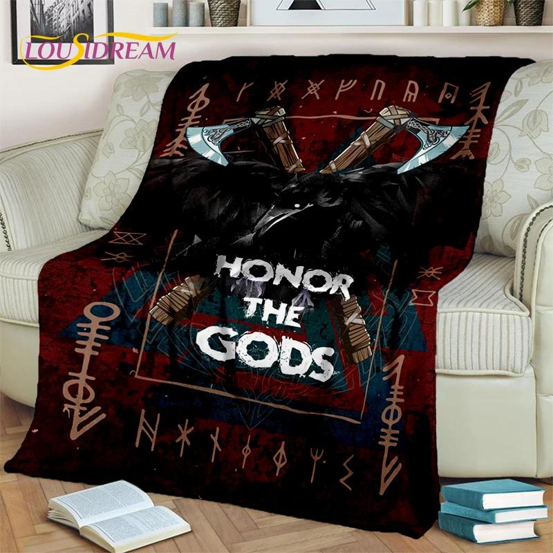 Odin Wikinger Symbol Valknut Nordisch Valhalla Decke, Weiche Überwurfdecke für Zuhause Schlafzimmer Bett Sofa Picknick Reisen Büro Abdeckung Kind