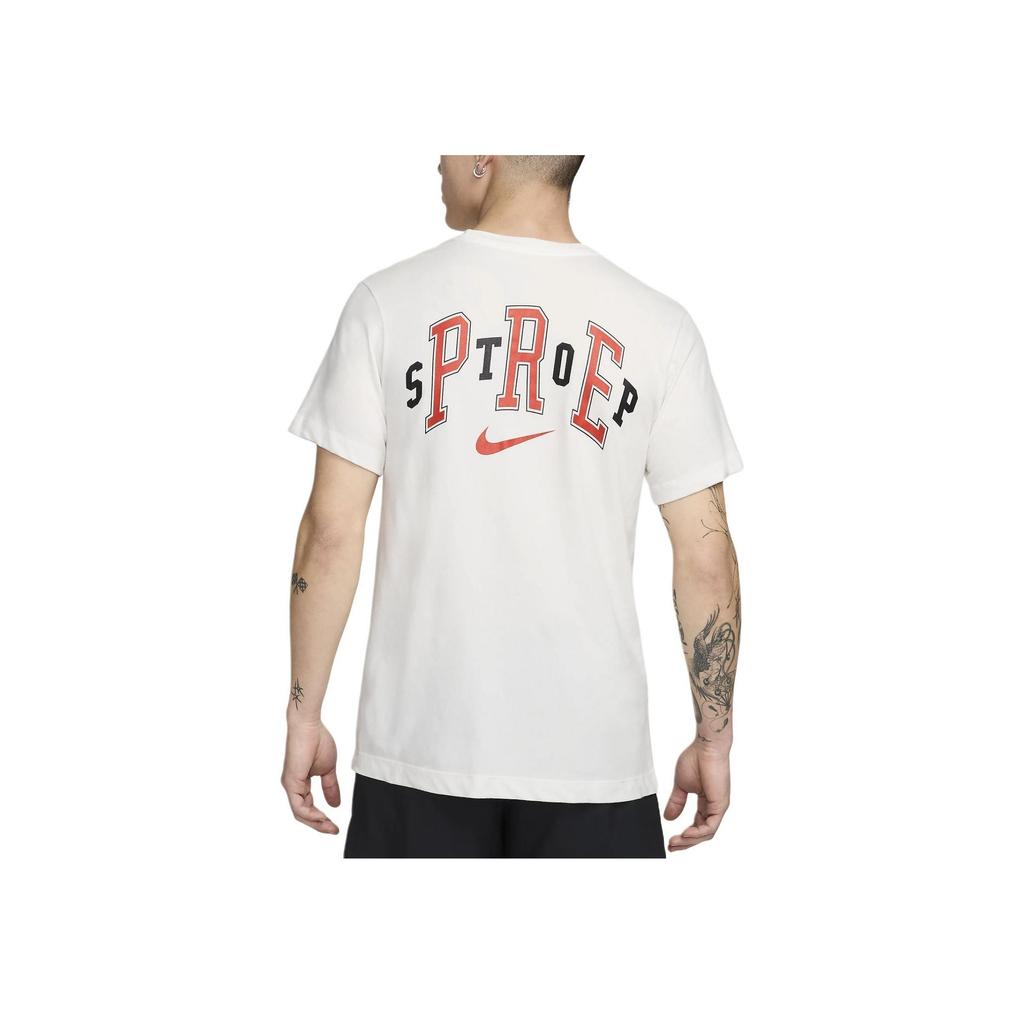 Nike Round Neck Letter Print Breathable Sweat-Wicking Short Sleeve T-Shirt Men Tops Peak-White FV8393-121
