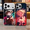 Coque de téléphone Anime H-Himiko T-Toga Pour iPhone 17, 16,15,14,13,12,11 Plus,Pro Max, Housse Colorée Argentée Funda