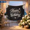 Party Backdrop Happy Birthday Birthday Stars Balloon Black Photo Booth Background Front Door Decor