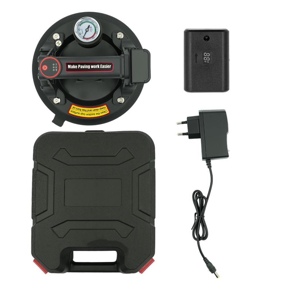 Electric Chargeable Vacuum Suction Cup with Pressure Gauge Max load 250kg One-button adsorption for Handling Glass/Marble/Tiles