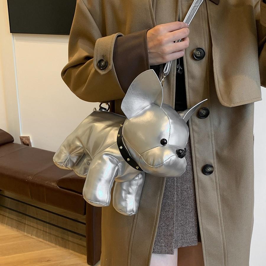 Cute Red French Bucket Bag Female 2025 New Original Personality Doll Animal Bag Messenger Bag Shoulder Small Backpack