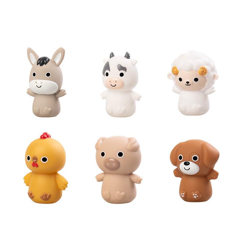 Children's Stackable Floating Bath Boat & Animal Finger Puppet Toys