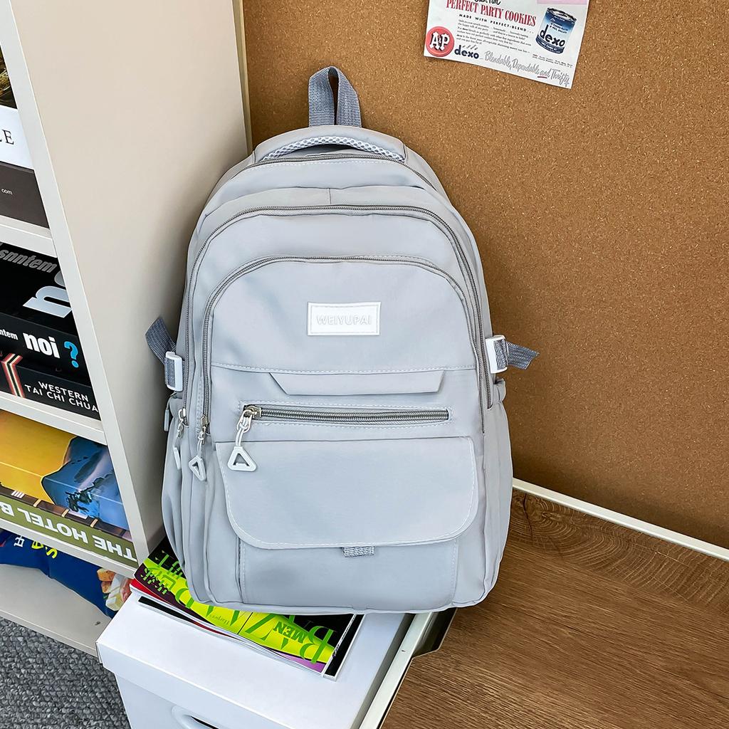 Casual simple middle school student schoolbag female Korean version middle and high school class backpack large capacity light backpack