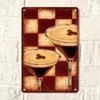 1pc Vintage Cocktail 2D Flat Tin Sign, Retro Metal Wall Decor, 12x8 Inch Aesthetic Plaque for Living Room Kitchen Bar