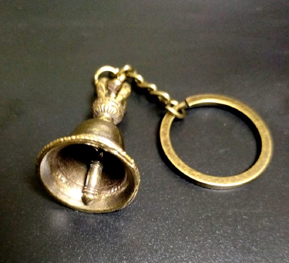 [Kaimed] Brass Guardian Bell Vintage Bell Amulet Keychain Harley Rider
