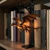 Dragon Culture Collectible Figurine Fantasy Bookshelf Lamp, Retro Flying Light, Literature Fan Gift Creative Bookend Light for Library Reading Corner