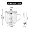 350/550ml High Borosilicate Glass Water Cup Household 304 Stainless Steel with Lid Coffee Cup Breakfast Cup with Scale Drinkware