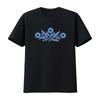 Vintage Blue Floral Leaf Botanical Print Casual Nature T Shirt Vintage Washed Slightly Soft Unisex Versatile Breathable