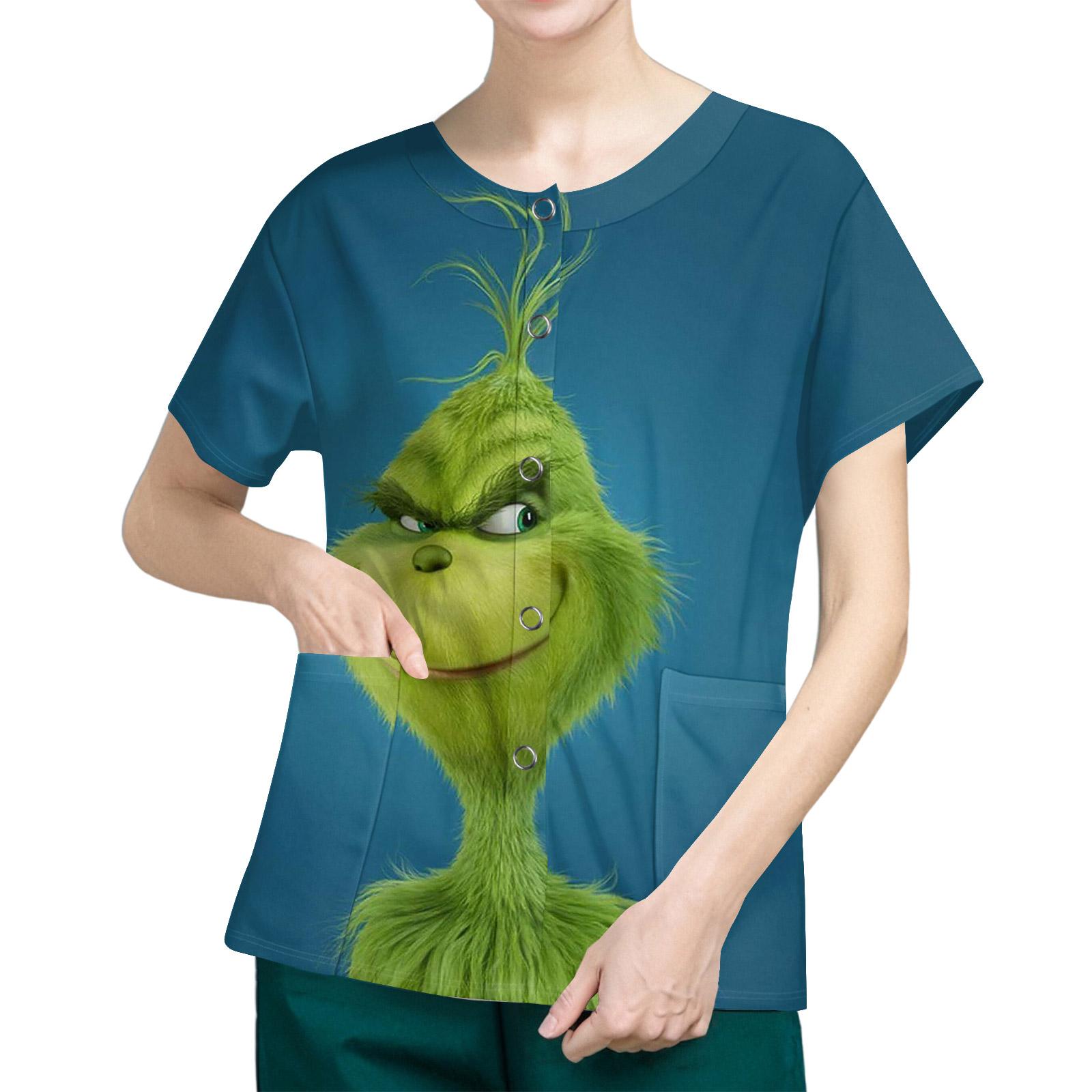 

Женские карманы с короткими рукавами и рисунком, воротник-стойка с рабочим принтом, однобортная защитная одежда, куртка-кардиган, топ L