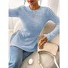 New Round Neck Slit Long Sleeve Versatile Casual Women's Bottoming Shirt T-shirt