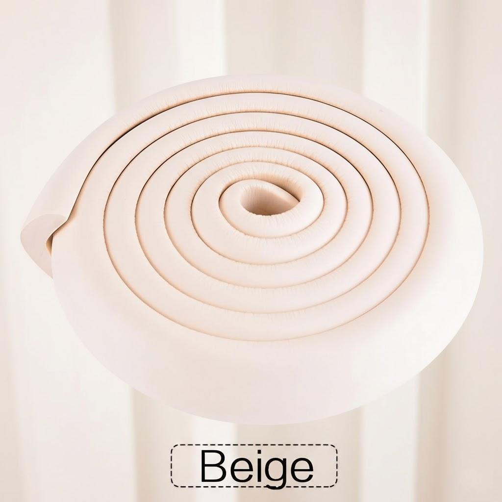 

207cm Child Safety Corner Bumper Strip L-Shaped Thickened Edge Protector for Baby Toddler Home Safety бежевий