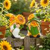 Resin Sunflower Dwarf Ornaments for Garden and Windowsill Decor