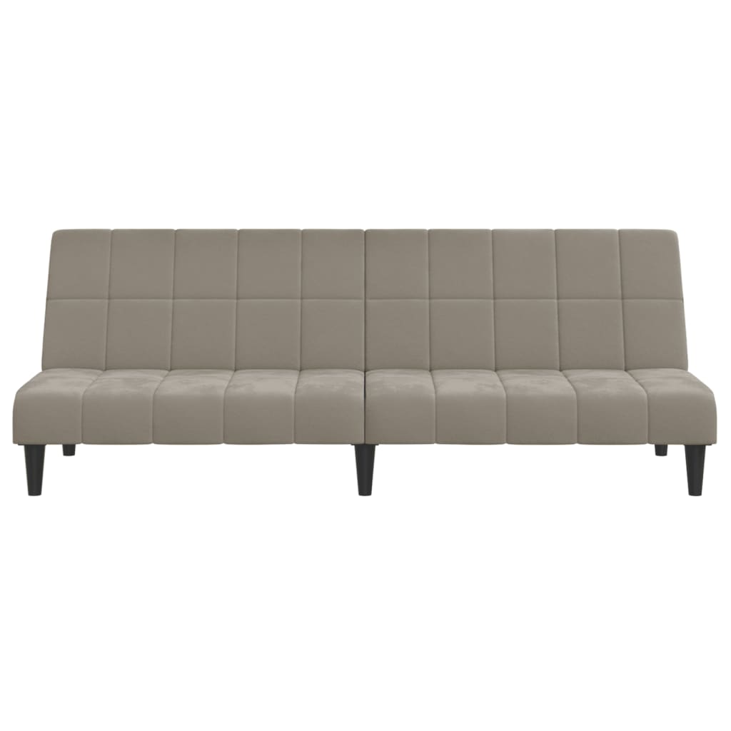 2 Seater Sofa Bed Light Gray Velvet