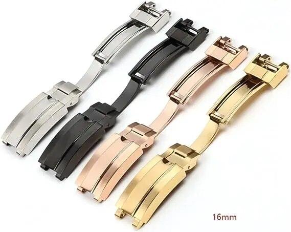 9 mm sammenleggbar spenne i rustfritt stål Glidelås Passer for Rolex For Submariner For Oysterflex For Daytona For GMT Klokkebånd D
