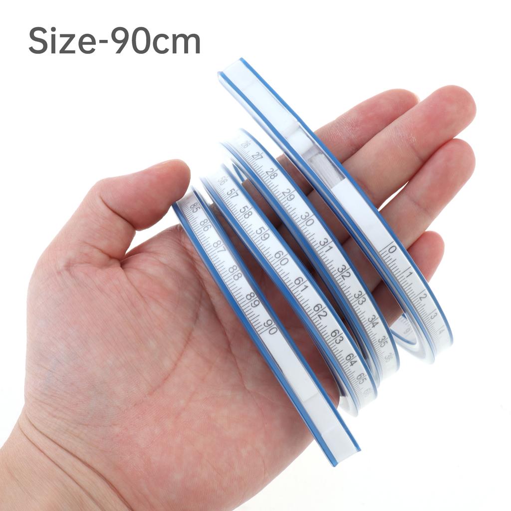 300mm - 1m Flexible Curve Ruler Imperial and Metric Double Scale PVC Curved Ruler for Woodworking / Sewing / Drawing