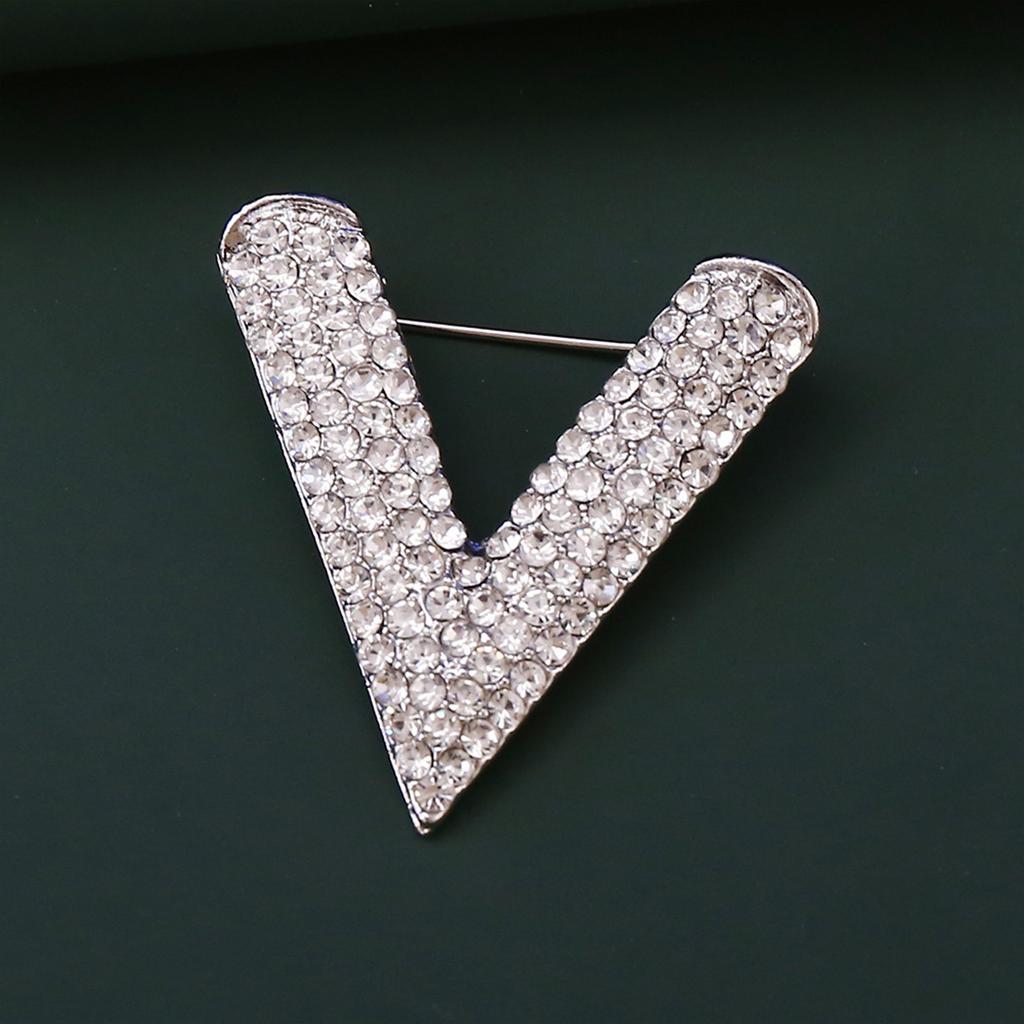 Women's V Shape Brooch Pin Metal Lapel Pins Anti Slip Clothing Accessory for Blouses Sweaters Coats