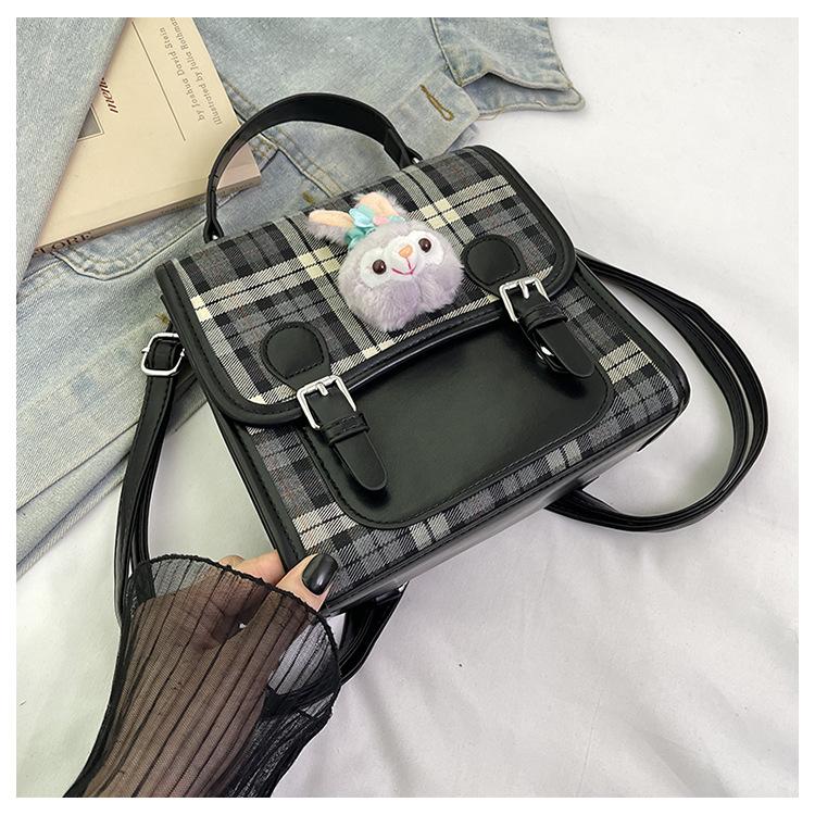 

Рюкзак женский 2025 Модный нишевый дизайн Портативный корейский школьный рюкзак Ретро повседневный Легкий дорожный Универсальный рюкзак чёрный