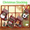 4pcs Christmas Socks Hanging 17*10cm Christmas Gift Bag Decorative Gift Bear Moose Santa Snowman Decorative Candy Bag - GXCC