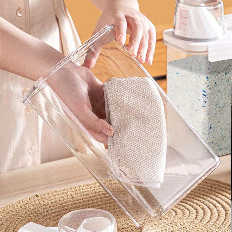 1100/1800/2300Ml Refillable Laundry Detergent Dispenser Empty Tank for Powder Softener Bleach Storage Container with Labels