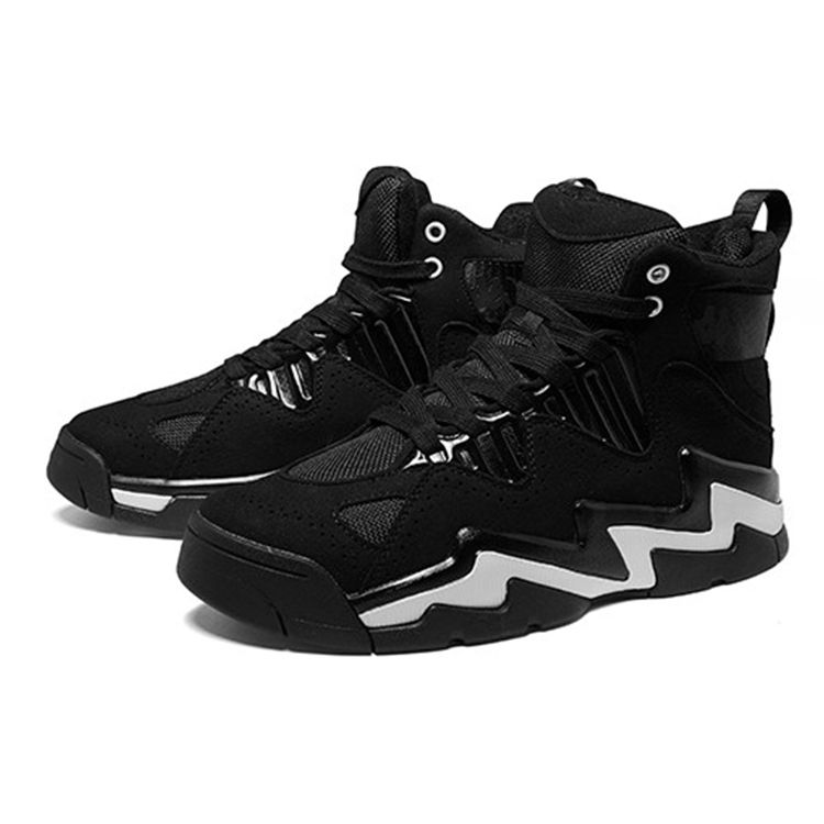 Kappa Fabric Synthetic Leather Trendy Versatile Shock Absorbing Non-Slip Wear-Resistant High-Top Retro Basketball Shoes Men Sneaker K0955CC76-990