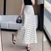 Taglie comode satin vita alta vintage pois estivo casual lungo per donna gonne gonna da donna