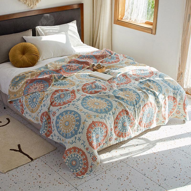 Pure Cotton Gauze Blanket - Four-Layer Single/Double Nap Blanket, Summer Air Conditioning Quilt