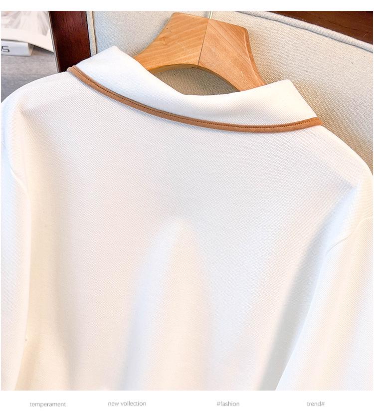 Plus Size Women's Long Sleeve Lapel Hoodie T-shirt – Slimming Summer Top for 200/300 Jin