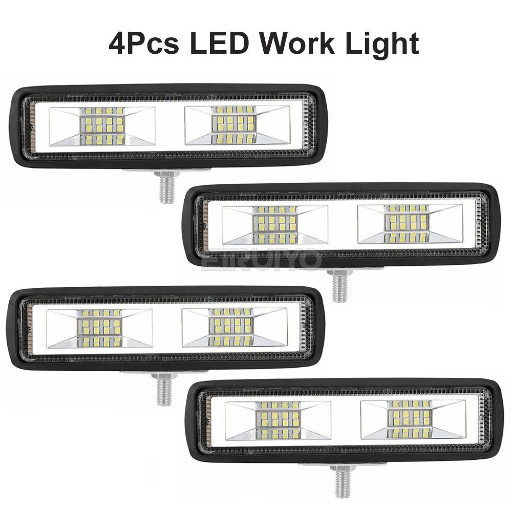 2pcs 4pcs 48W LED Car Work Light Bar 16SMD Spotlight For Offroad 4x4 SUV ATV Tractor Boat Truck Excavator 12V 24V Auto Headlight