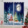 Christmas Decoration Curtains Christmas Tree Gift Living Room Bedroom Children's Room New Year Festival Polyester Fiber Curtains